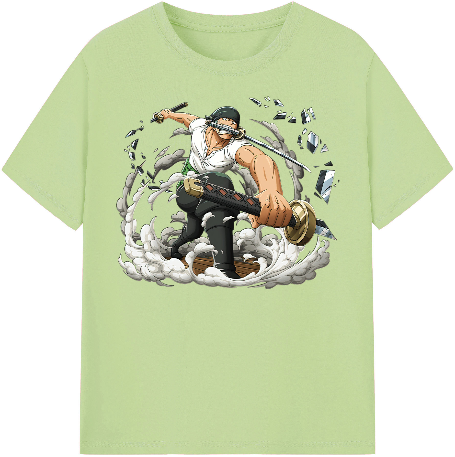 ワンピース ロロノア・ゾロ ONE PIECE Roronoa Zoro 綿100％半袖Tシャツ（フロントプリント）
